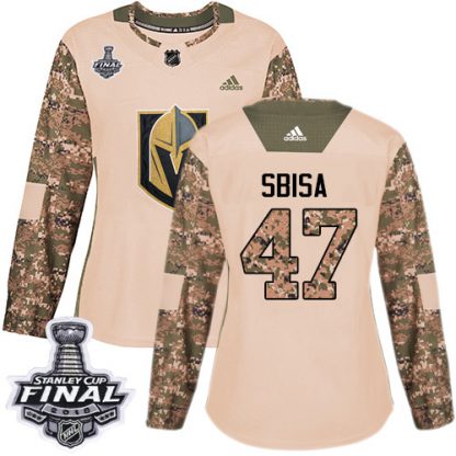 Adidas Vegas Golden Knights #47 Luca Sbisa Camo Authentic 2017 Veterans Day 2018 Stanley Cup Final Women's Stitched NHL Jersey