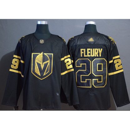 Adidas Vegas Golden Knights #29 Marc-Andre Fleury Black/Gold Authentic Stitched NHL Jersey