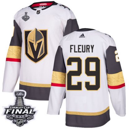 Adidas Vegas Golden Knights #29 Marc-Andre Fleury White Road Authentic 2018 Stanley Cup Final Stitched Youth NHL Jersey