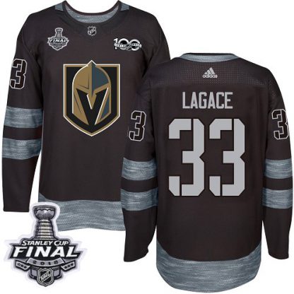 Adidas Vegas Golden Knights #33 Maxime Lagace Black 1917-2017 100th Anniversary 2018 Stanley Cup Final Stitched NHL Jersey