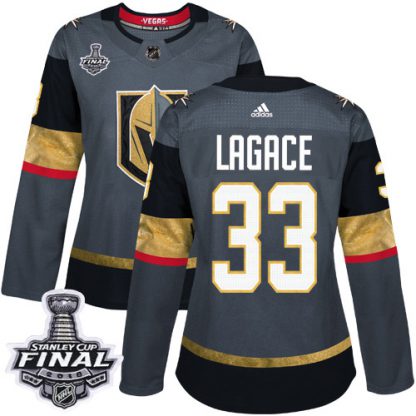 Adidas Vegas Golden Knights #33 Maxime Lagace Grey Home Authentic 2018 Stanley Cup Final Women's Stitched NHL Jersey