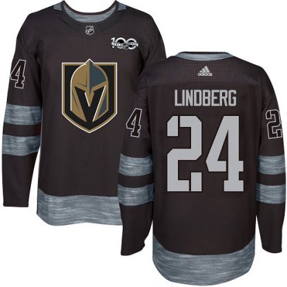 Adidas Vegas Golden Knights #24 Oscar Lindberg Black 1917-2017 100th Anniversary Stitched NHL Jersey