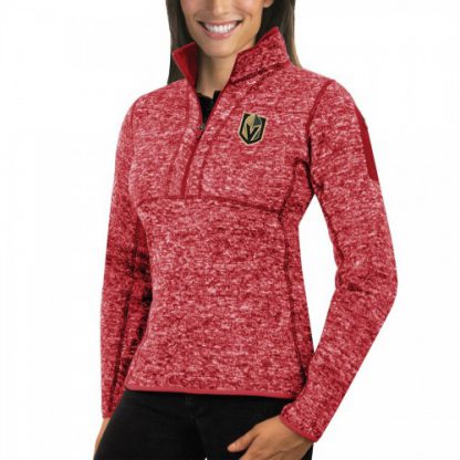 Vegas Vegas Golden Knights Antigua Women's Fortune 1/2-Zip Pullover Sweater Red