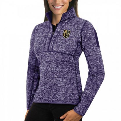 Vegas Vegas Golden Knights Antigua Women's Fortune 1/2-Zip Pullover Sweater Purple