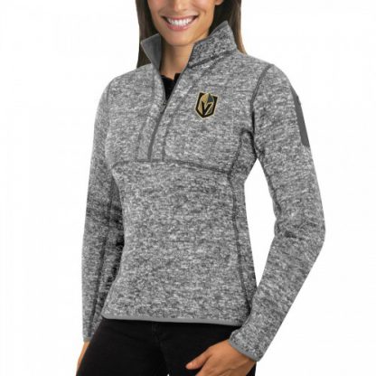 Vegas Vegas Golden Knights Antigua Women's Fortune 1/2-Zip Pullover Sweater Black