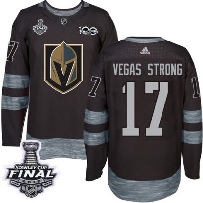 Adidas Vegas Golden Knights #17 Vegas Strong Black 1917-2017 100th Anniversary 2018 Stanley Cup Final Stitched NHL Jersey