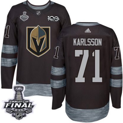 Adidas Vegas Golden Knights #71 William Karlsson Black 1917-2017 100th Anniversary 2018 Stanley Cup Final Stitched NHL Jersey