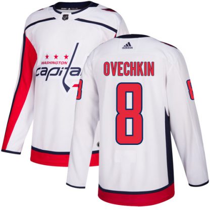 Adidas Washington Capitals #8 Alex Ovechkin White Road Authentic Stitched Youth NHL Jersey
