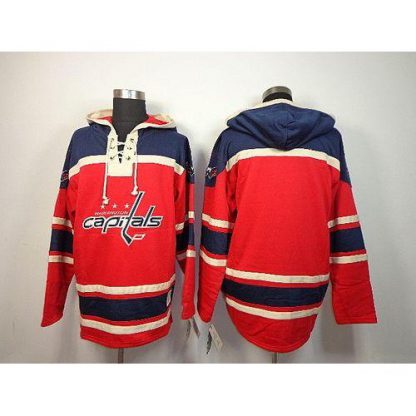 Washington Capitals Blank Red Sawyer Hooded Sweatshirt Stitched NHL Jersey