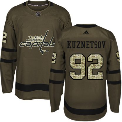 Adidas Washington Capitals #92 Evgeny Kuznetsov Green Salute to Service Stitched Youth NHL Jersey