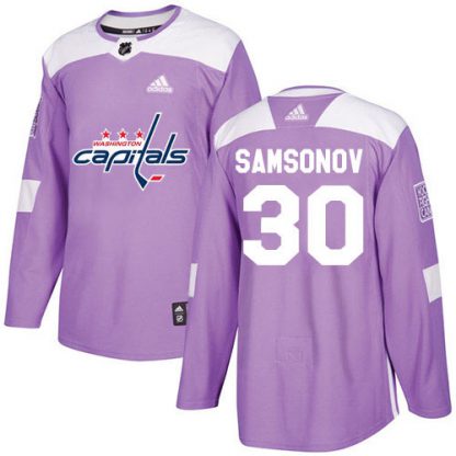Adidas Washington Capitals #30 Ilya Samsonov Purple Authentic Fights Cancer Stitched NHL Jersey