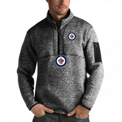 Winnipeg Winnipeg Jets Antigua Fortune Quarter-Zip Pullover Jacket Charcoal