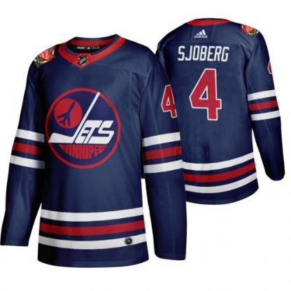 Winnipeg Winnipeg Jets #4 Lars-Erik Sjoberg Men's 2019-20 Heritage Classic Wha Navy Stitched NHL Jersey