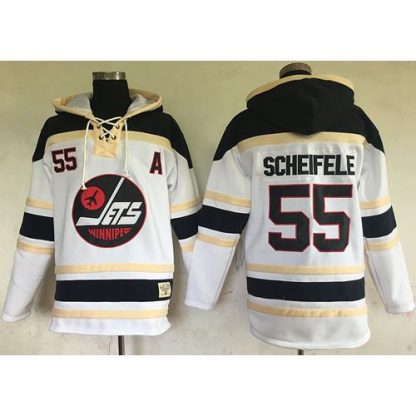 Winnipeg Jets #55 Mark Scheifele White Sawyer Hooded Sweatshirt Stitched NHL Jersey