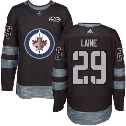 Adidas Winnipeg Jets #29 Patrik Laine Black 1917-2017 100th Anniversary Stitched NHL Jersey