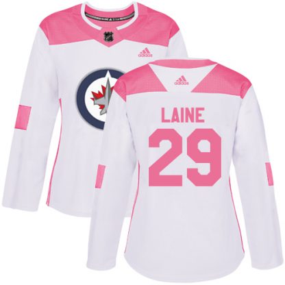 Adidas Winnipeg Jets #29 Patrik Laine White/Pink Authentic Fashion Women's Stitched NHL Jersey