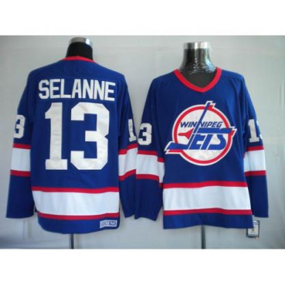 Winnipeg Jets #13 Teemu Selanne Stitched Blue CCM Throwback NHL Jersey