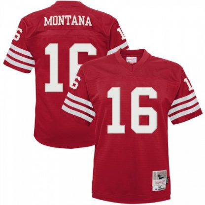 Youth San Francisco San Francisco 49ers #16 Joe Montana Mitchell & Ness Scarlet 1990 Legacy Retired Player Jersey