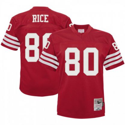 Youth San Francisco San Francisco 49ers #80 Jerry Rice Mitchell & Ness Scarlet 1990 Legacy Retired Player Jersey