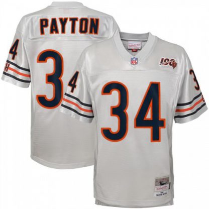Youth Chicago Chicago Bears #34 Walter Payton Mitchell & Ness Platinum 100th Season Retired Player Legacy Jersey