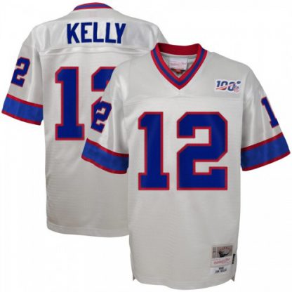 Youth Buffalo Buffalo Bills #12 Jim Kelly Mitchell & Ness Platinum NFL 100 Retired Player Legacy Jersey
