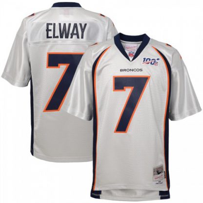 Youth Denver Denver Broncos #7 John Elway Mitchell & Ness Platinum NFL 100 Retired Player Legacy Jersey