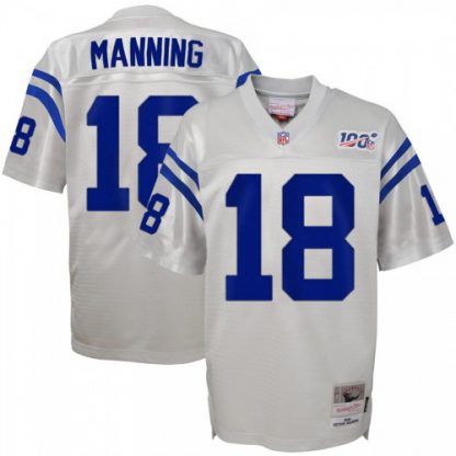 Youth Indianapolis Indianapolis Colts #18 Peyton Manning Mitchell & Ness Platinum NFL 100 Retired Player Legacy Jersey