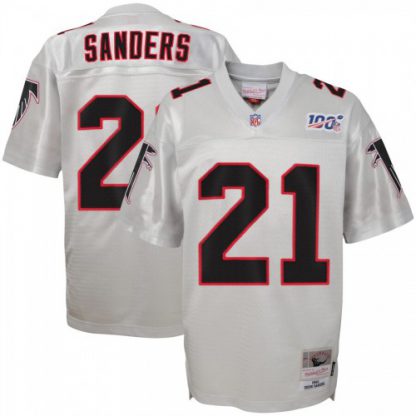 Youth Atlanta Atlanta Falcons #21 Deion Sanders Mitchell & Ness Platinum NFL 100 Retired Player Legacy Jersey