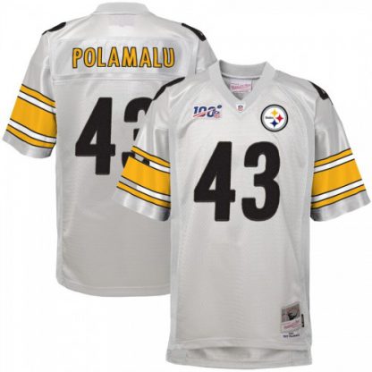 Youth Pittsburgh Pittsburgh Steelers #43 Troy Polamalu Mitchell & Ness Platinum NFL 100 Retired Player Legacy Jersey