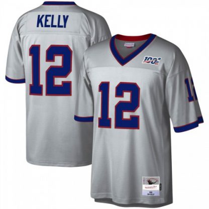 Buffalo Buffalo Bills #12 Jim Kelly Mitchell & Ness NFL 100 Retired Player Platinum Jersey