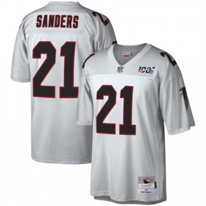 Atlanta Atlanta Falcons #21 Deion Sanders Mitchell & Ness NFL 100 Retired Player Platinum Jersey