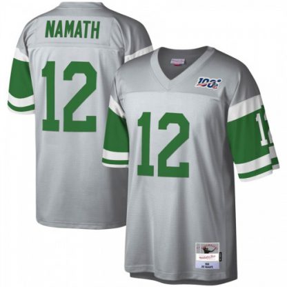 New York New York Jets #12 Joe Namath Mitchell & Ness NFL 100 Retired Player Platinum Jersey
