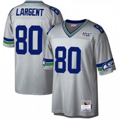 Seattle Seattle Seahawks #80 Steve Largent Mitchell & Ness NFL 100 Retired Player Platinum Jersey