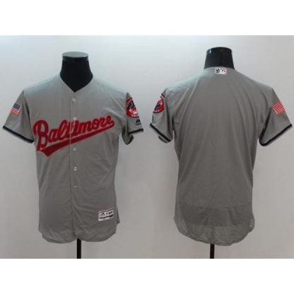 Baltimore Orioles Blank Grey Fashion Stars & Stripes Flexbase Authentic Stitched MLB Jersey