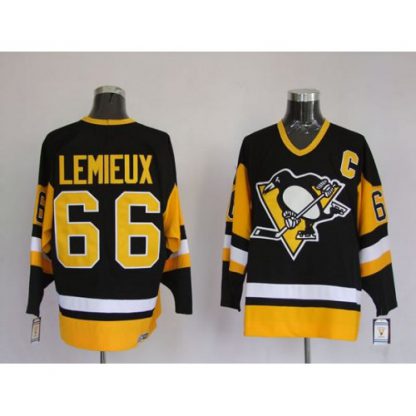 Pittsburgh Penguins #66 Mario Lemieux Stitched Black Mitchell&Ness NHL Jersey