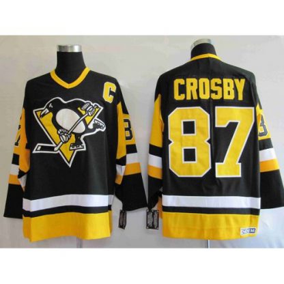 Pittsburgh Penguins #87 Sidney Crosby Stitched Black Mitchell&Ness NHL Jersey