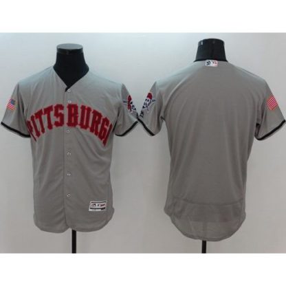 Pittsburgh Pirates Blank Grey Fashion Stars & Stripes Flexbase Authentic Stitched MLB Jersey