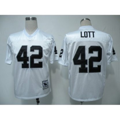 Mitchell & Ness Las Vegas Raiders #42 Ronnie Lott White Stitched Throwback NFL Jersey