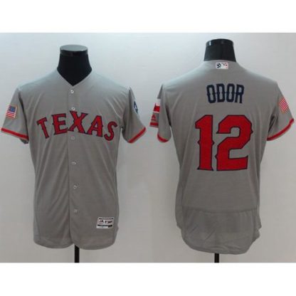 Texas Rangers #12 Rougned Odor Grey Fashion Stars & Stripes Flexbase Authentic Stitched MLB Jersey