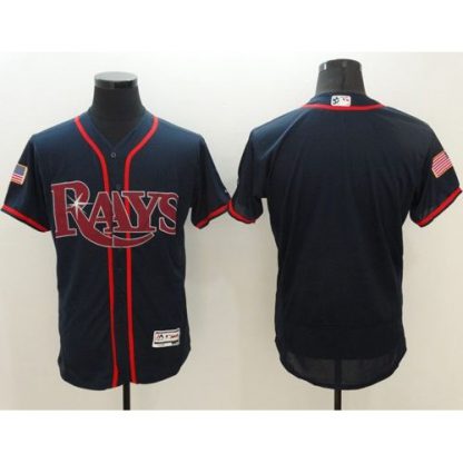 Tampa Bay Rays Blank Dark Blue Fashion Stars & Stripes Flexbase Authentic Stitched MLB Jersey