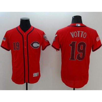 Cincinnati Reds #19 Joey Votto Red Fashion Stars & Stripes Flexbase Authentic Stitched MLB Jersey