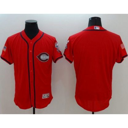 Cincinnati Reds Blank Red Fashion Stars & Stripes Flexbase Authentic Stitched MLB Jersey