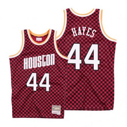 Mitchell & Ness Houston Rockets #44 Elvin Hayes Red Checkerboard HWC Throwback NBA Jersey