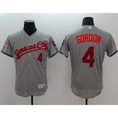 Kansas City Royals #4 Alex Gordon Grey Fashion Stars & Stripes Flexbase Authentic Stitched MLB Jersey
