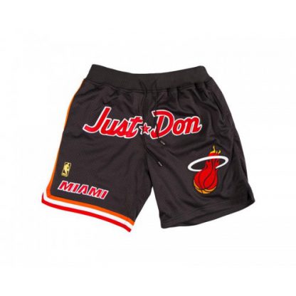 Just Don Shorts (Miami Heat) Black JUST DON By Mitchell & Ness