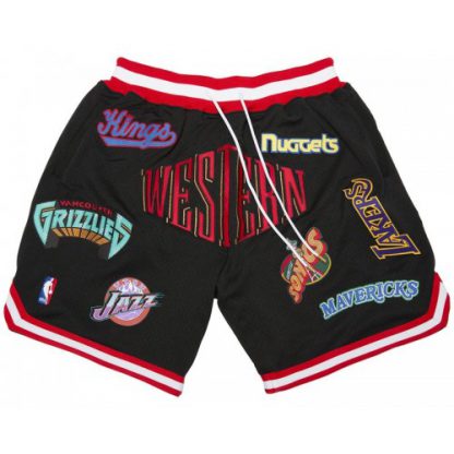 Western Conference Shorts (Black) JUST DON By Mitchell & Ness