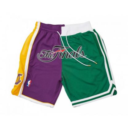 2008 NBA Finals Los Angeles Lakers x Boston Celtics Shorts (Purple-Green) JUST DON By Mitchell & Ness