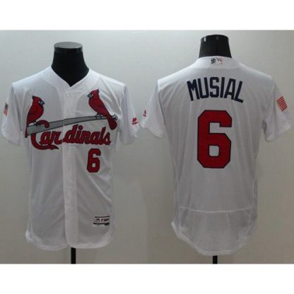 St.Louis Cardinals #6 Stan Musial White Fashion Stars & Stripes Flexbase Authentic Stitched MLB Jersey