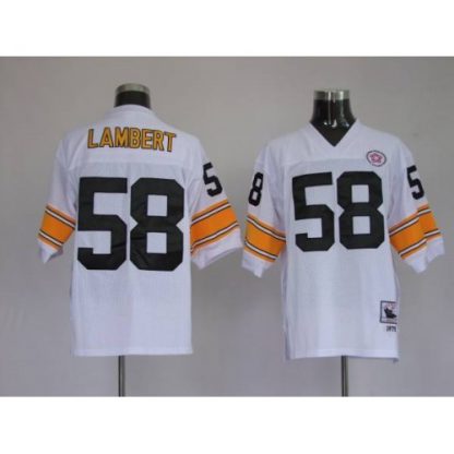 Mitchell & Ness Pittsburgh Steelers #58 Jack Lambert White Stitched Throwback NFL Jersey