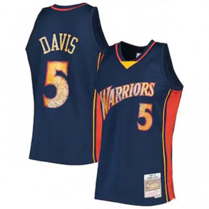 Nike Golden State Warriors #5 Baron Davis Mitchell & Ness 1996-97 Hardwood Classics NBA 75th Anniversary Diamond Swingman Jersey - Royal